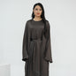 Silky satin 2 piece abaya set