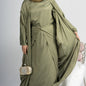 Stylish linen 3 piece abaya set